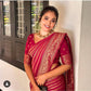 Soft Lichi Silk Jacquard Saree with Contrast Blouse – Wedding & Party Wear