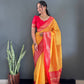 Soft Lichi Silk Saree with Rich Jacquard Work & Contrast Blouse – Ideal for Weddings & Party Wear