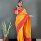 Soft Lichi Silk Saree with Rich Jacquard Work & Contrast Blouse – Ideal for Weddings & Party Wear