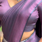 Soft Lichi Silk Saree with Rich Jacquard Border & Contrast Blouse