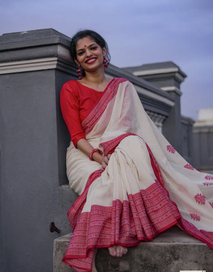 Handwoven Manipuri Soft Cotton Saree Festive Special with Running Blouse