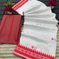 Soft Lilian Cotton Saree with Manipuri Thread work