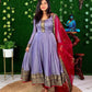 Vichitra Silk Gown with Net Dupatta