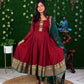 Vichitra Silk Gown with Net Dupatta
