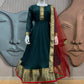 Vichitra Silk Gown with Net Dupatta