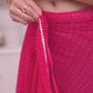 Ready to Wear Pink Color Printed Georgette Saree with Lace