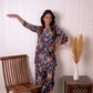 Blue Haze Abstract Rayon Co-ord Set