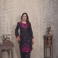 Classic & Stylish Rayon Slub Black Chikankari Kurti Pant Collection